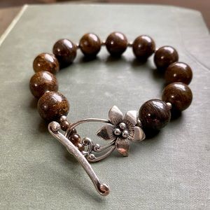 Silpada Sterling Silver and Bronzite Bracelet